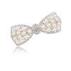 BeeSpring Silver Korean Style Crystal Rhinestone Hair Barrettes Butterfly Pearls Hair Clips Pins for Women (1Pcs)