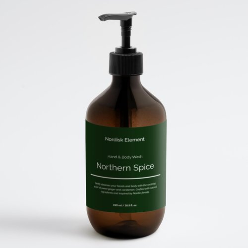 Nordisk Element Northern Spice Hand & Body Wash | 490ml/16.5 Fl Oz | Vegan, Cosmos Natural Certified, Cruelty Free & Nut Free