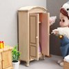 Tnfeeon Miniature Wardrobe, Double Door Excellent Workmanship Doll Armoire 112 Scale Birch for Dollhouse Furniture Accessory for Girls