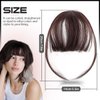 FERCAISH Front Hair Bangs Wigs Hair Clip, Front Hair Bangs Fringe Hair Extensions with Temples Wigs Synthetic Wigs Headband for Women Girls (Dark brown)
