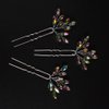 JWICOS Bridal Wedding Crystal Hair Pins Bride Hair Pieces Wedding Hair Accessories for Women and Girls Pack of 3 (Colorful)