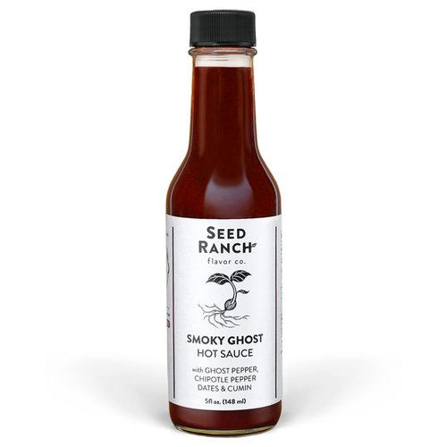 Seed Ranch - Smoky Ghost (Hot) - Organic Gourmet Ghost Pepper Hot Sauce with Chipotle and Sweet and Spicy Dates - Paleo Friendly, Low-Carb