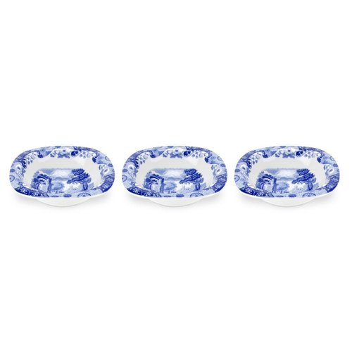 Spode Blue Italian Collection Dip Dishes | Set of 3 Mini Dipping Bowls for Serving Sauces and Side Dishes | Made of Fine Porcelain | Dishwasher and Microwave Safe | Blue/White