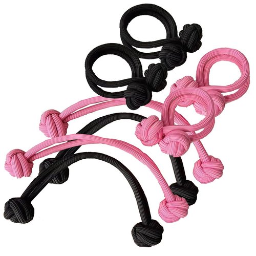 8Pcs Thick High Elastic Hair Ties with Knot Ball High Ponytail Rubber Band Hair Tie Hair Rope Hair Band Ponytail Holder for Women Teen Girls Hair Accessories, Black and Pink
