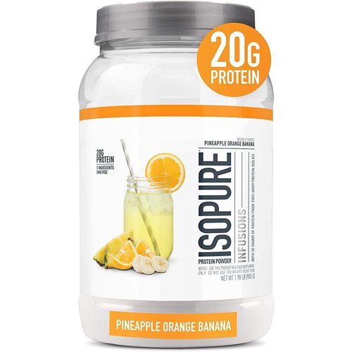 Isopure Protein Powder, Clear Whey Isolate Protein, Post Workout Recovery Drink Mix, Gluten Free with Zero Added Sugar, Infusions- Pineapple Orange Banana, 36 Servings