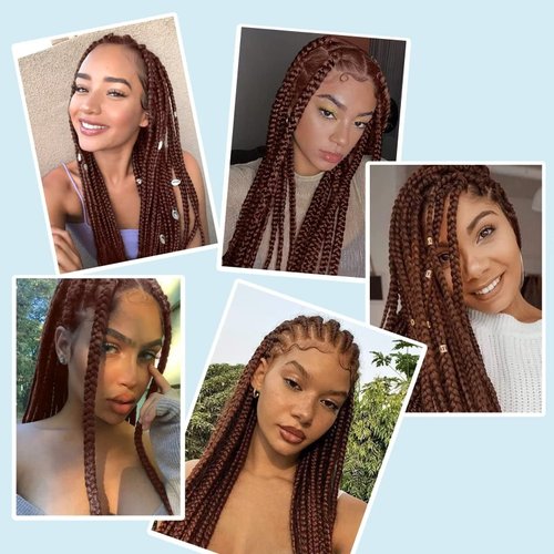 Brown Braiding Hair Pre Stretched 26 Inch 8 Packs Color 30 Braiding Hair Extensions for Braids Hot Water Setting Soft Yaki Synthetic Knotless Braid Hair (Color 30#, 8packs)