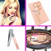 SHICEN Manicure Set, Professional Women Nail Clippers Kit 4PCS， Stainless Steel Nail Cutter Care Tools Professional Grooming Kits, PU Leather Travel Case （rose gold）