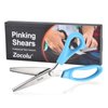 Zicolu 9" Pinking Shears for Fabric Cutting, Zig Zag Scissors, Scrapbook Scissors Decorative Edge for Adults, Great for Many Kinds of Sewing Fabrics Leather and Craft Paper, Professional Dressmaking