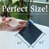 myHomeBody Soap Pocket Squares Exfoliating Soap Saver Pouch, Body Scrubber, Exfoliator Sponge for Bath or Shower, for 5oz Bar Soap or Leftover Bits, Graphite Gray, 3 Pack + 2 Soap Lifting Pads