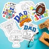 FMuimshouwo Color Your Own Father's Day Cards for Kids- 24Pcs Happy Father's Day Coloring Crafts Bulk Best Dad DIY Thankful Gift Cards Craft for Holiday Father's Day Classroom Home Fun Activities