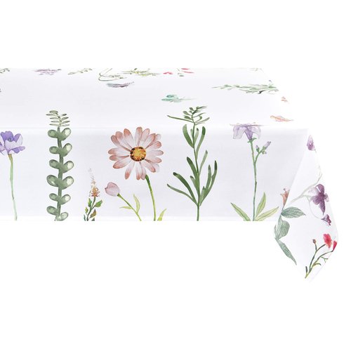 Sunm Boutique Watercolor Spring Flowers Tablecloth, 60 x 84 inch, Machine Washable Waterproof Table Cover for Easter Decor, Dining, Holiday, Parties