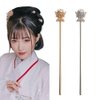 Pokinge 2Pcs Vintage Pearl Metal Hair Stick Elegant Chignon Hairpin Classic Imitation Pearls Hairpin Chinese Updo Hair Stick Women Headwear For Girl