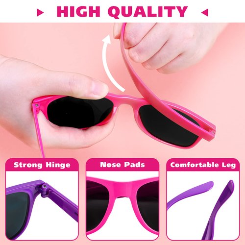 24 Pack 12 Color Neon Sunglasses Party Favors,80’s Retro Style Perfect Colorful Novelty Sun glasses Set for Birthday Party Supplies,Beach,Pool Party Favors,Party Toys,Goody Bag Favors for Kids Adults