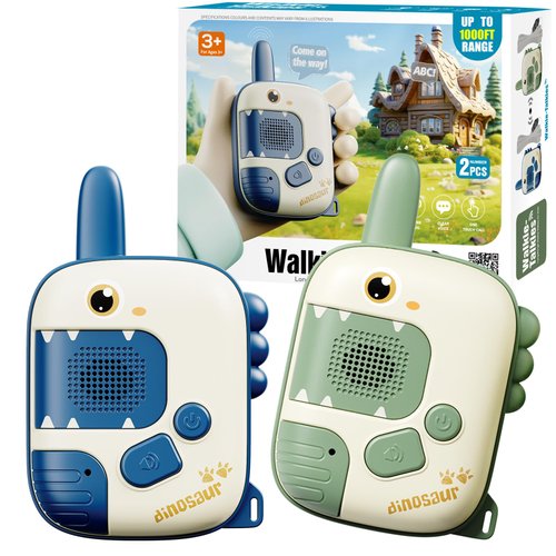 Toys for 4-12 Year Old Boys Girls,2 Pack Cute Dinosaur Walkie Talkies with Wearable Lanyard for Outdoor Camping,Birthday Gifts for 5-7 6 8 9 Year Old Kids,Christmas Stocking Stuffers for Kids Toys