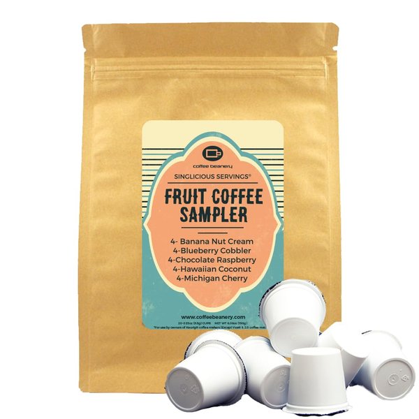 The Fruit Coffee Pod Variety Pack of Coffee Pods by Coffee Beanery | 20ct Flavored Coffee Pods Medium Roast Coffee Pods| 100% Specialty Arabica Coffee| Gourmet Coffee Pods
