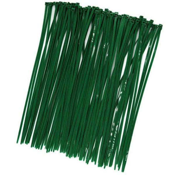 ZZRanYe 8 inch 3mm Dark Green Nylon Garden Cable Zip Ties Self Locking Cable Ties Twist Ties, Multi-Purpose Cable Tie (100 Pcs)