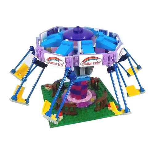 General Jim's City Amusement Park 2 Piece Modular Building Block Brick Set It has a Bumper Car Ride(237 Pieces) and Swing Ride (336 Pieces) Building Blocks Toy Bricks Set for Teens and Adults