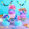 9 Pcs Mermaid Centerpieces Birthday Party Table Decorations Supplies Ocean Theme Underwater Animals Party Favors Double Sided Honeycomb Favor for Girls Baby Shower Wedding (Mermaid)