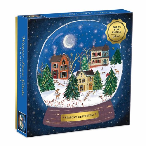 Galison Winter Snow Globe 500 Piece Puzzle