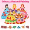 Art Crafts Activity for Kids, 3 in 1 Diamond Painting Art Princess Paper Makeup Toys & Paper Craft Kit, Princess Dress Up Games Toy, Birthday Gift for Girl Ages 4 5 6 7 8 9 Year Old