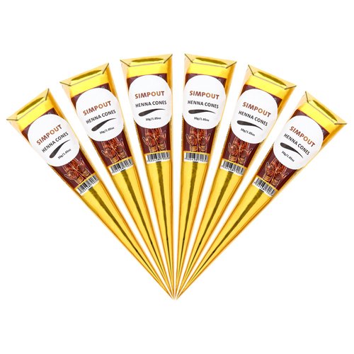 Simpout 100% Hair Cones - Ready-to-use Hair Paste Hair Dye Cone, Easy to Use, Perfect for Spot Hair Coloring, 6 Pack(Reddish Brown)