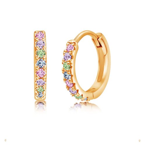 Chanteur Hypoallergenic Small Hoop Earrings for Girls, Brass with Yellow Gold Tone, Ages 3-12