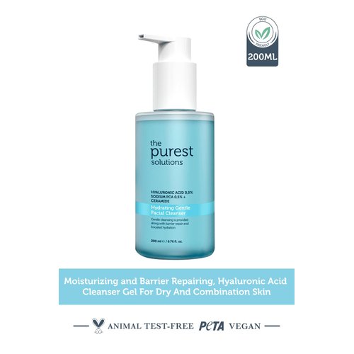 The Purest Solutions Hydrating Gentle Facial Cleanser (0.5% Hyaluronic Acid & 0.5% Sodium PCA Ceramide) - Exfoliating Salicylic Acid Cleanser for All Skin Types - Vegan | Cruelty Free (6.76 fl. oz)