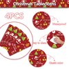 PTECDROTS 4Pcs Christmas Tablecloths Rectangular Christmas Table Decorations Red Xmas Theme Table Cover for Winter Holiday New Year Christmas Party Supplies, 51 x 86inch