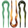 minkissy Hair Clip, 3 French Hair Pins for French Pin Updo, Tortoise Shell Hair Forks 2 Prong Bun Hair Sticks, Hair Pin for Wedding, Party and Daily Wear