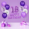 18th Purple Birthday Balloons Decorations, 16PCS Purple White Happy 18th Birthday Confetti Latex Balloons for Girls Boys Happy Birthday Party Wedding Anniversary Indoor Outdoor Party Supplies,12 Inch