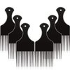 6 Pieces Plastic Wide Hair Pick Comb, 6.5 Inch Smooth Hair Pick Comb, Afro Hair Comb, Hairdressing Styling Tool for Natural Curly Hair (Black)
