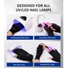 AIRSEE Premium Series Anti-UV Gloves for Nail Gel, Soft Silky and Comfortable to Enjoy Manicures,Professional UPF50+ Protection for UV Lamp,Fingerless Gloves for Women Girls Use(Midnight Elegance)