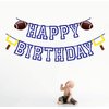 Football Happy Birthday Banner, Football Theme String Flags, Football Party Decorations, Happy Birthday Bunting Sign for Sport Theme Decoration