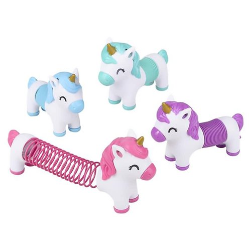 The Dreidel Company Unicorn Rainbow Coil Spring, Variety Colors of Unicorn Magic Springy Toy for Kids, Party Favor, Birthday Parties, Carnival Prizes, Goody Bag Filler, 4.7" (2-Pack)