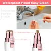 Facial Hair Remover for Women, Eyebrow Trimmer Nose Hair Razor 2-in-1, Mini Bikini Razor Precise Shaper, Portable Rechargeable Epilator for Lips, Body, Cheeks, Chin, Arms, Legs, Peach Fuzz (White)