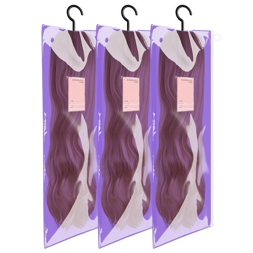 3PCS Wig Storage Bags Dust-proof Wig Bag with Hook Portable Wig Holder Transparent Wig Organizer ...