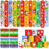 MGparty 72pcs Christmas Slap Bracelets Silicone Bracelets Bulk Party Favors Toys for Kids Xmas Party Favors Christmas Stocking Stuffers Gifts Goodie Bag Stuffers