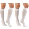 Truform Women's 15-20 mmHg Compression Dress Socks with Cable Pattern, White, Medium (Pack of 2)