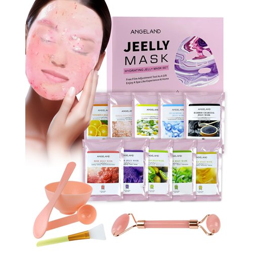 Jelly Mask for Facials Professional, Moisturizing &amp; Hydrating Peel Off Jelly Mask SPA Set - 10 Tr...