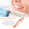 Sonew Dual Head Denture Toothbrush, Remove Plaque for Partial, Half, Complete Dentures Cleaning (Orange)