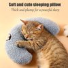 Ycfish Pillow for Cats, Calming Pillow for Dogs, Soft Fluffy Cat Pillow, Catnip Toy Ball Pet Toy, U-Shaped Pillow for Pet, Joint Relief Sleeping Improve (Blue)