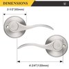 Probrico Pack of Two Dummy Door Lever for Left Hand and Right Hand Brushed Nickel Interior Door Handle Wave Style Non-Turning Door Knob Stainless Steel