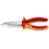 KNIPEX Tools - Long Nose Pliers With Cutter, 40 Degree Angled, 1000V Insulated (2626200), Multi, 8