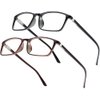 YTDBNS Reading Blue Light Blocking Glasses - 2 Pack Computer Readers Men Women Spring Hinge Black/Brown (black&brown, 3.0)