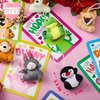 JOYIN 30 Packs Valentine's Day Gifts Cards with Animal Plush Toy for Kids, Valentine's Plush Keychain Toy for Classroom Exchange Cards and Party Favor, Valentine Greeting Cards, Game Prizes