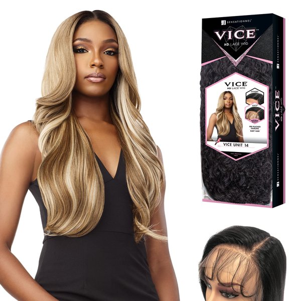 Sensationnel Synthetic Vice HD Lace Deep Part Wig - UNIT 14 (Color:BALAYAGEPLATINUM)