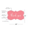 Andaz Press Fancy Frame Rectangular Label Stickers, Thank You, Coral, 36-Pack Wedding Decorations, Wedding Favors, Stickers for Packaging, Party Favor