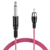 6-Feet Tattoo Clip Cord, Ancable 6.35mm to RCA Connector Silicone Tattoo Clip Cable Cord Suitable for Tattoo Pen, Rotary Tattoo Machine, Pink