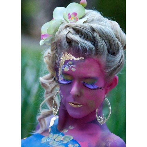 Elegant Lashes F152 Premium Purple and Black Feather False Eyelashes Halloween Dance Rave Costume