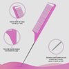 Edge Brush Teasing Brush Hair Comb Set with Wide Tooth Comb Rat Tail Comb and Hair Clips for Women Kids Baby Girls Smoothing Combing & Styling Hair (Pink)